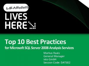 Top 10 Best Practices for Microsoft SQL Server