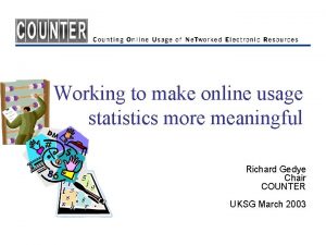 Working to make online usage statistics more meaningful