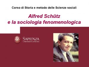 Corso di Storia e metodo delle Scienze sociali