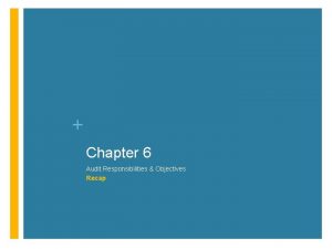 Chapter 6 Audit Responsibilities Objectives Recap Take Home