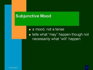 Subjunctive Mood n n 12142021 a mood not