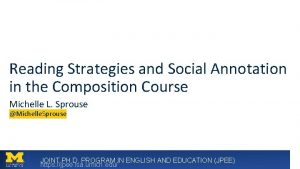 Reading Strategies and Social Annotation in the Composition