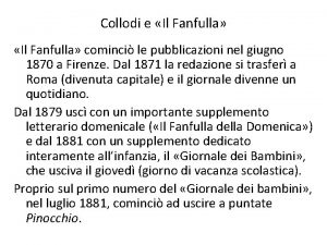 Collodi e Il Fanfulla cominci le pubblicazioni nel