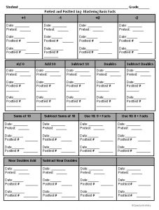 Student Grade Pretest and Posttest Log Mastering Basic