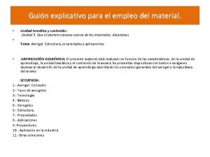 Guin explicativo para el empleo del material Unidad