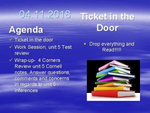 04 11 2018 Ticket in the Agenda Ticket