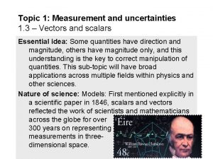 Topic 1 Measurement and uncertainties 1 3 Vectors