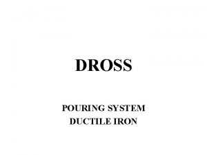 DROSS POURING SYSTEM DUCTILE IRON DROSS WHAT IS