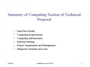 Summary of Computing Section of Technical Proposal 12142021