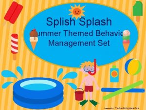 Splish Splash Summer Themed Behavior Management Set Created