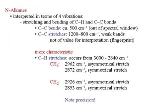 NAlkanes interpreted in terms of 4 vibrations stretching