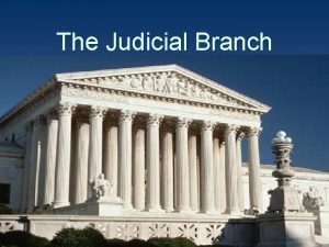 The Judicial Branch The Judicial Branch n n