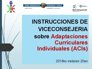 INSTRUCCIONES DE VICECONSEJERIA sobre Adaptaciones Curriculares Individuales ACIs