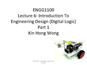 ENGG 1100 Lecture 6 Introduction To Engineering Design