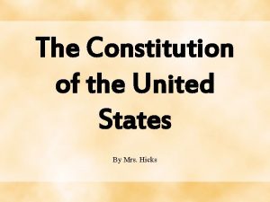 The Constitution of the United States By Mrs