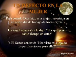 UN DEFECTO EN LA MUJER Para cuando Dios