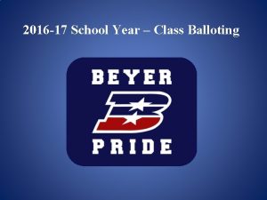 2016 17 School Year Class Balloting Grade 11