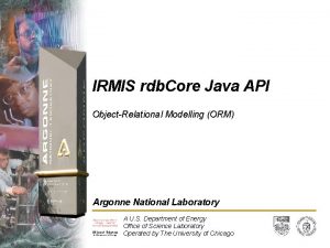 IRMIS rdb Core Java API ObjectRelational Modelling ORM