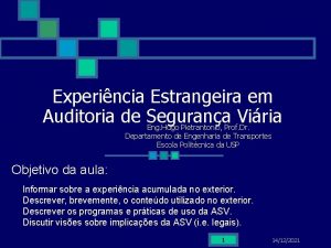 Experincia Estrangeira em Auditoria de Segurana Viria Eng