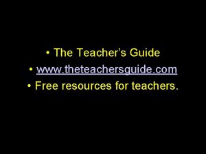 Www.theteachersguide.com