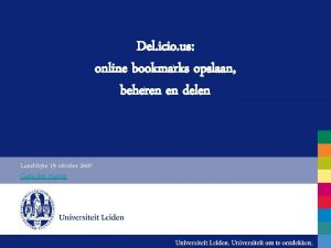 Del icio us online bookmarks opslaan beheren en