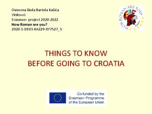Osnovna kola Bartola Kaia Vinkovci Erasmus project 2020
