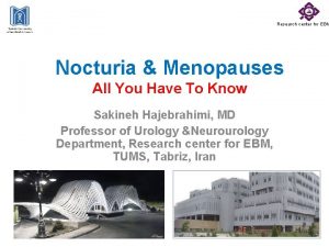 Research center for EBM Nocturia Menopauses All You