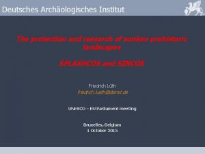 Deutsches Archologisches Institut The protection and research of