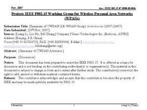 Nov 2007 doc IEEE 802 15 07 0900