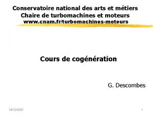 Conservatoire national des arts et mtiers Chaire de