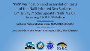 NWP Verification and assimilation tests of the Nalli