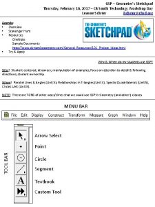 GSP Geometers Sketchpad Thursday February 16 2017 CB