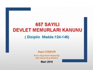 657 SAYILI DEVLET MEMURLARI KANUNU Disiplin Madde 124