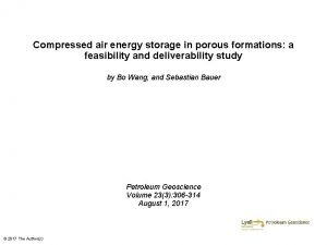 Compressed air energy storage in porous formations a