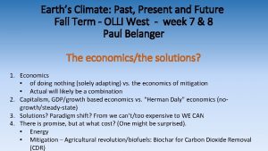 Earths Climate Past Present and Future Fall Term