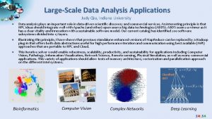 LargeScale Data Analysis Applications Judy Qiu Indiana University