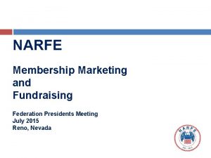 NARFE Membership Marketing and Fundraising Federation Presidents Meeting