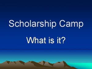 Scholarship Camp What is it A Famous Awana