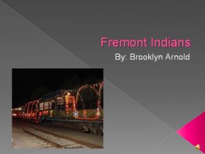 Fremont Indians By Brooklyn Arnold Table of contents