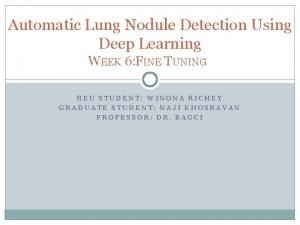 Automatic Lung Nodule Detection Using Deep Learning WEEK