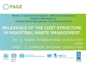 Ministry of Industrial Development SMEs and Cooperatives INCEPTION