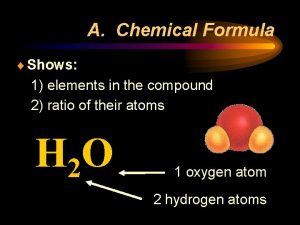 A Chemical Formula Shows 1 elements in the