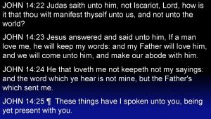 JOHN 14 22 Judas saith unto him not