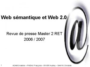 Web smantique et Web 2 0 Revue de