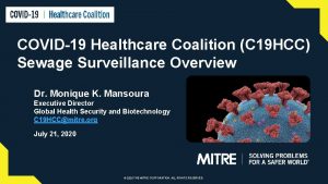 COVID19 Healthcare Coalition C 19 HCC Sewage Surveillance