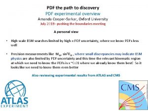 PDF the path to discovery PDF experimental overview