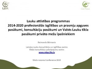Lauku attstbas programmas 2014 2020 profesionls izgltbas un