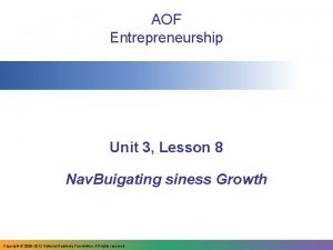 AOF Entrepreneurship Unit 3 Lesson 8 Nav Buigating