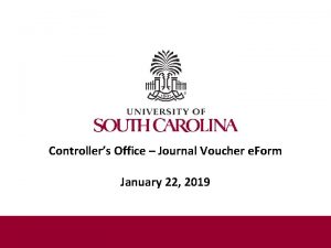 Controllers Office Journal Voucher e Form January 22