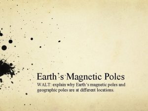 Earths Magnetic Poles WALT explain why Earths magnetic